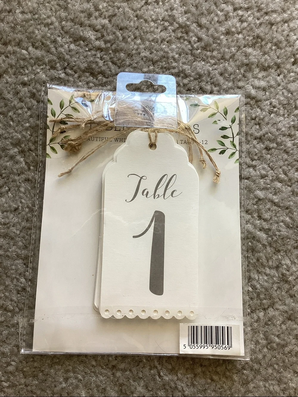 White Table Number Tags (Set of 12)